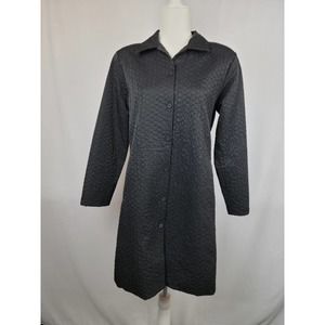 Eileen Fisher Black Lined Thin Quilted Jacket Coat